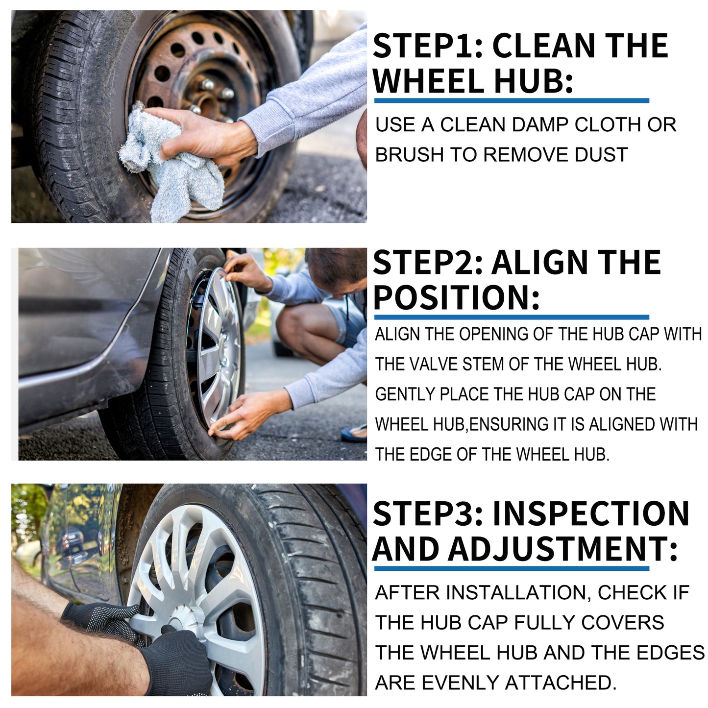4 Pcs Car Wheel Rim Hub Cover Wheel Hub Caps R16 / 16 Inch Universal for Car Pickup Truck SUV Plastic Silver Tone