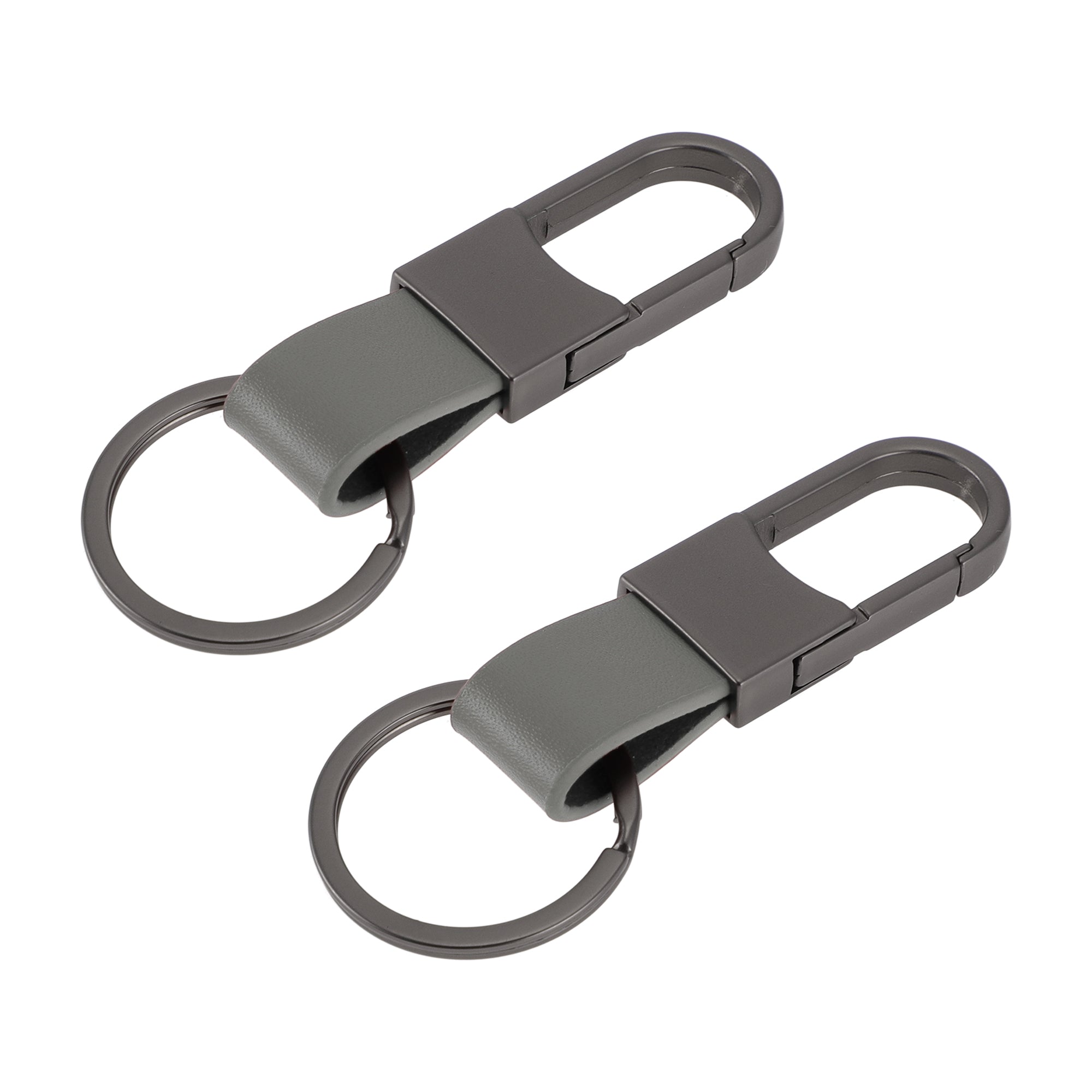 Car Keychain with Ring Home Car Keys Leather,Zinc Alloy Gray 2Pcs ...