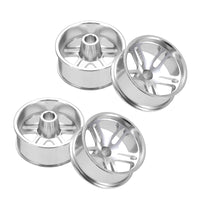 4Pcs 23.5mm OD RC Car Wheel Rims 5-Spoke Aluminum Alloy for RC Car, Silver